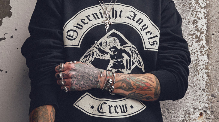 The Artistic Dichotomy: Cherubs and skulls in Overnight Angels Crew Graphics
