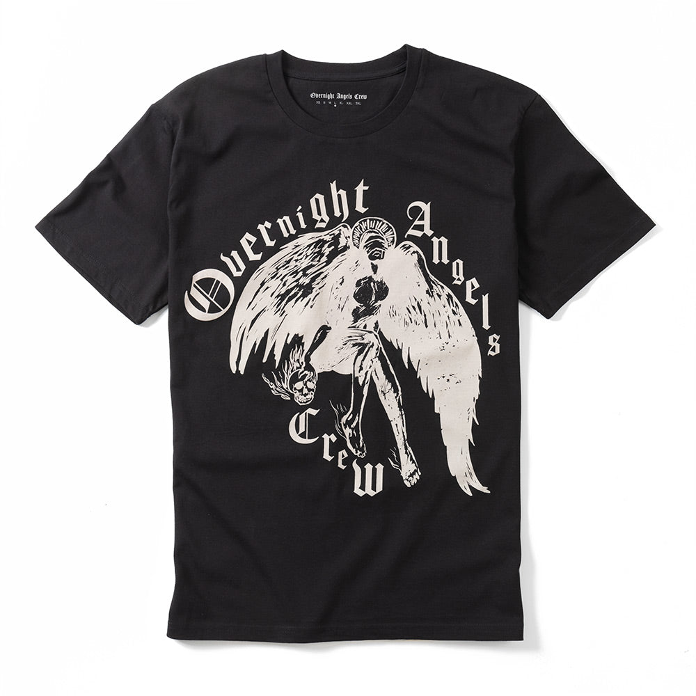 Santa Muerte Angel T-Shirt - Black - Overnight Angels Crew