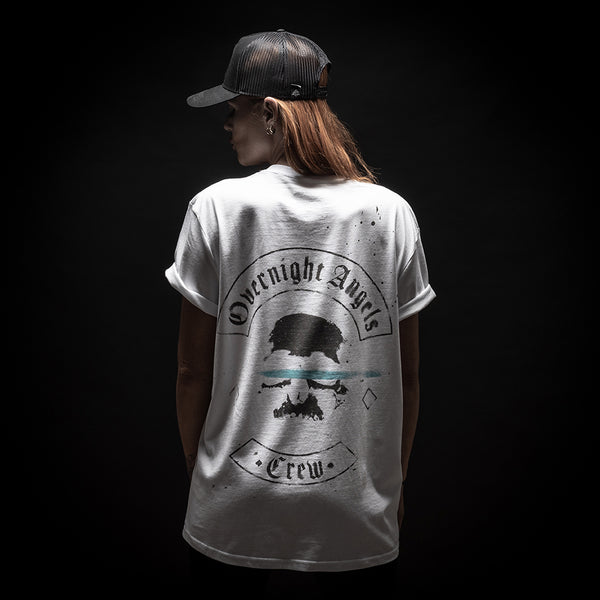 Blue Graffiti Skull Unisex T-Shirt - White